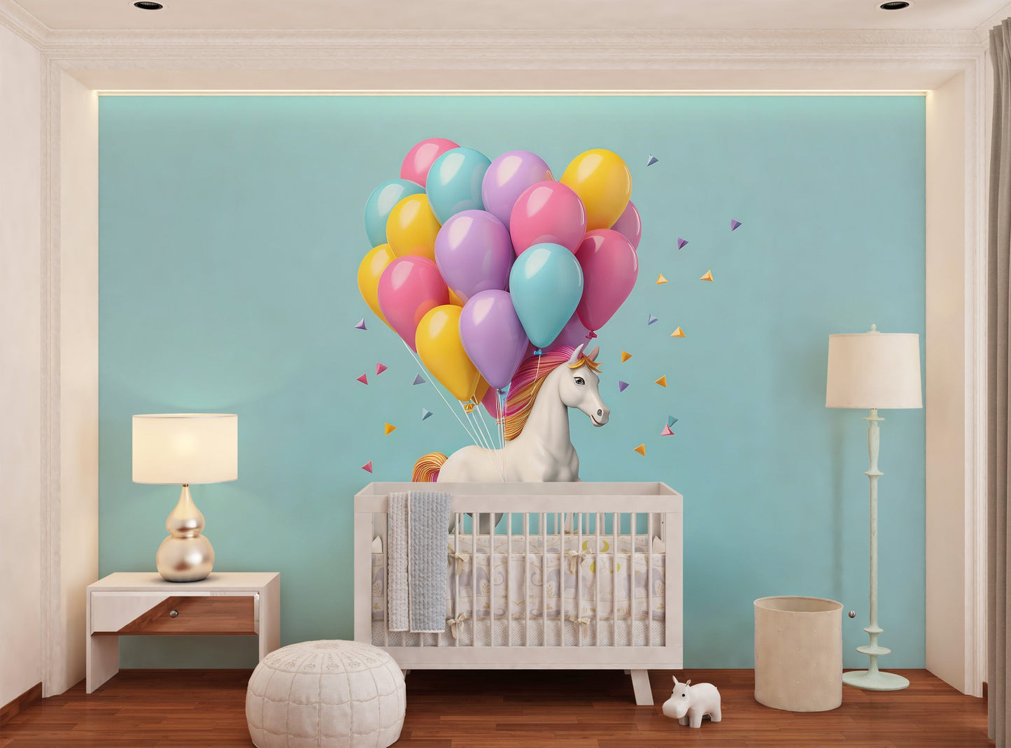 Colorful Balloons Horse Wall Mural