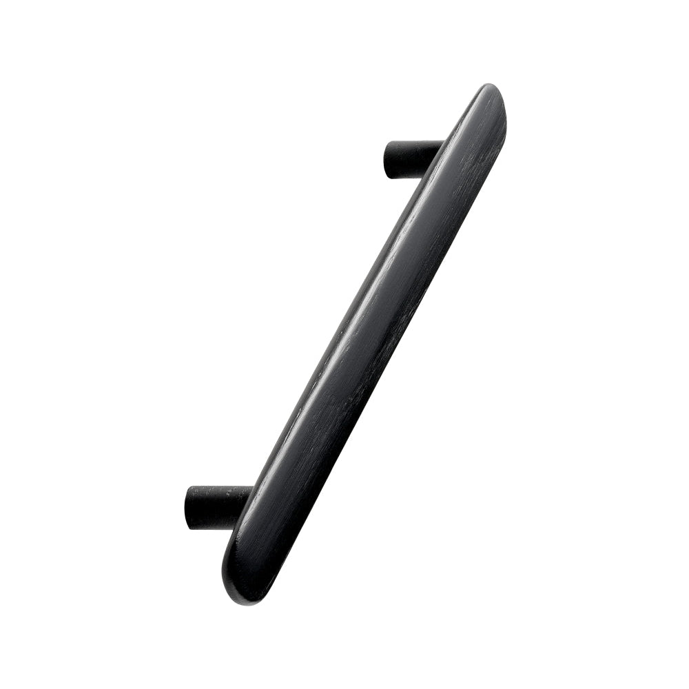 Black Lacquered Wood "Brutus" Cabinet Knob and Drawer Pulls