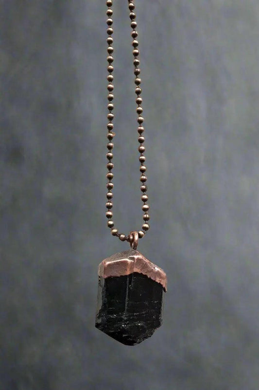 Handmade Raw Black Tourmaline Statement Necklace Design