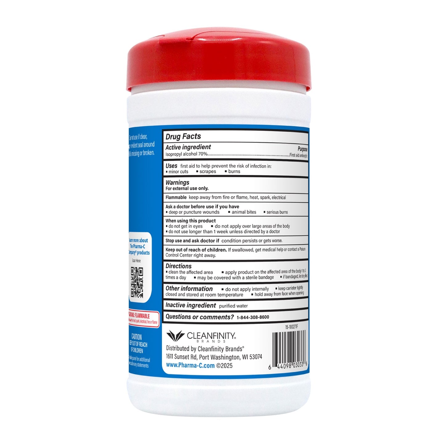 Pharma-C-Wipes® Isopropyl Alcohol Antiseptic 63-200736K