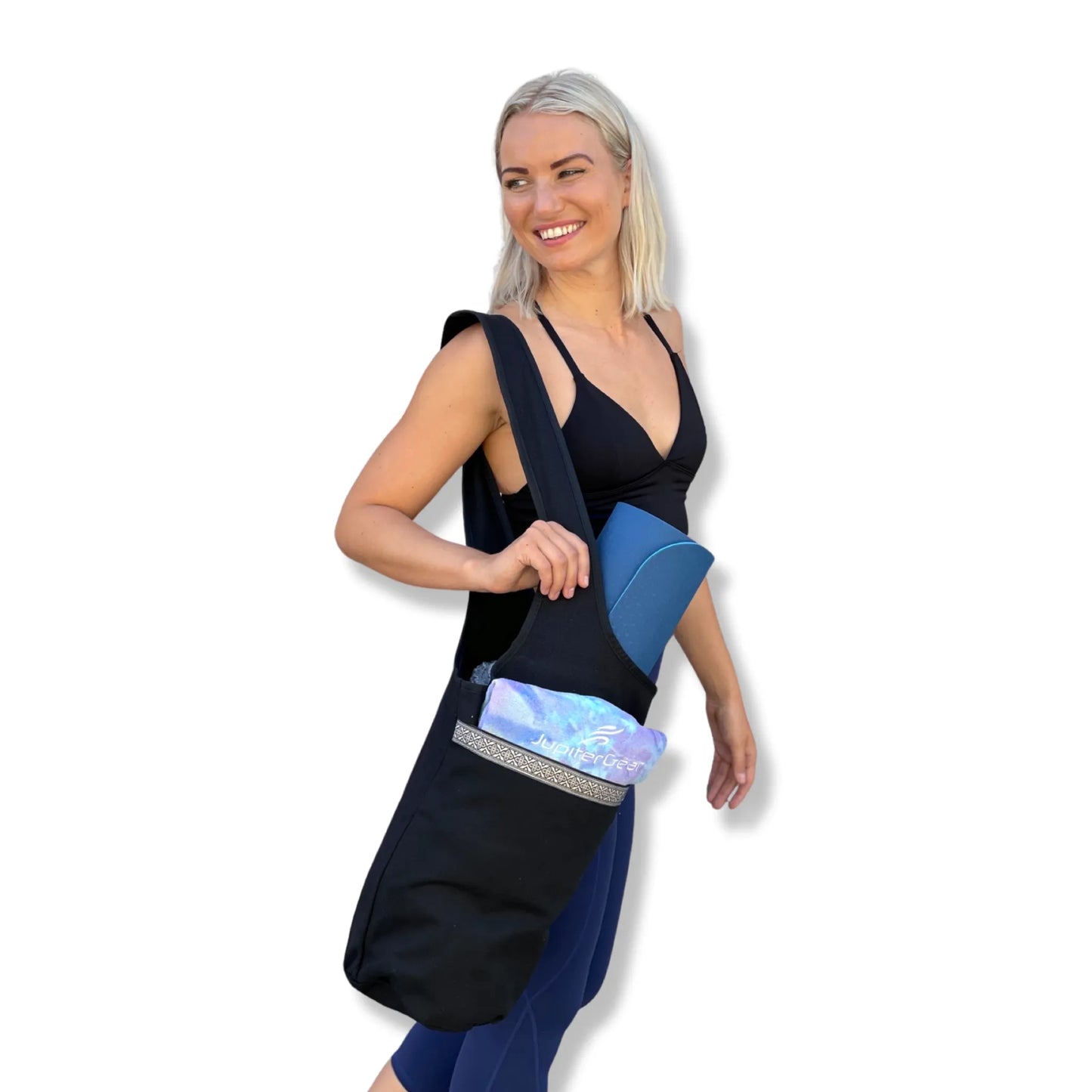 JupiterGear Yoga Mat Carrying Tote Bag with Large Size Pockets | Multipurpose and Fit Most Size Mats
