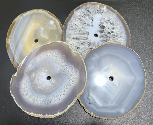 Large Natural Color Agate Slice Clock Faces (6-7 Inches)(1 CM Drilled Hole)
