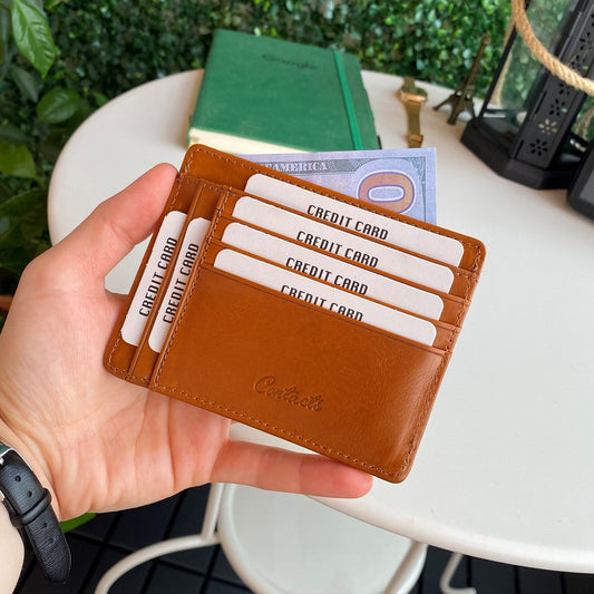 Flerna - Genuine Leather Slim RFID Protection Wallet/Card Holder