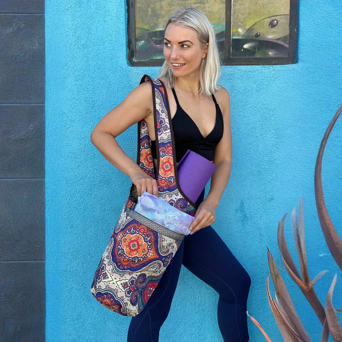 JupiterGear Yoga Mat Carrying Tote Bag with Large Size Pockets | Multipurpose and Fit Most Size Mats