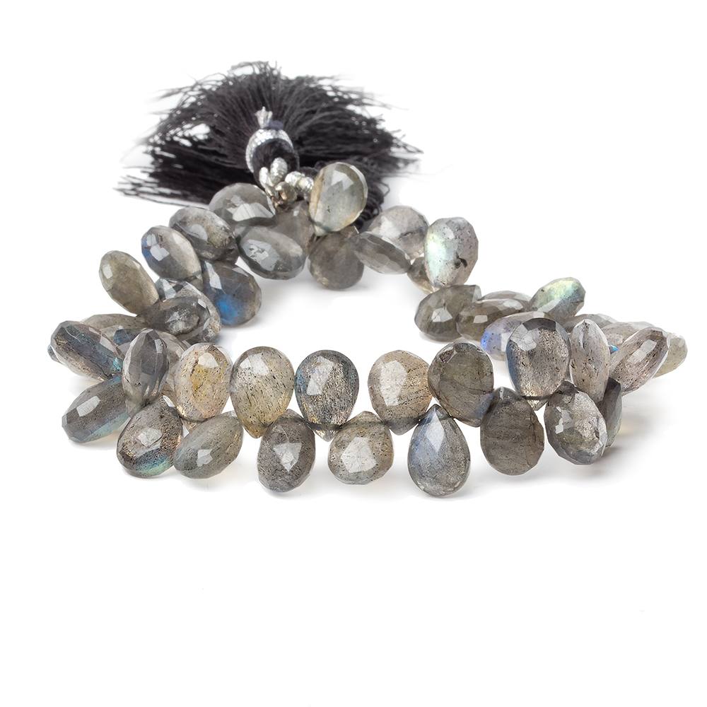 9x7-10x7mm Labradorite faceted pear briolette beads 8 inch 50 pieces  A