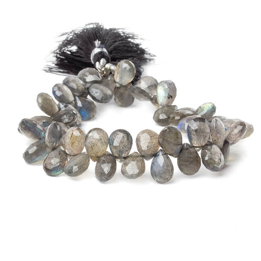9x7-10x7mm Labradorite faceted pear briolette beads 8 inch 50 pieces  A