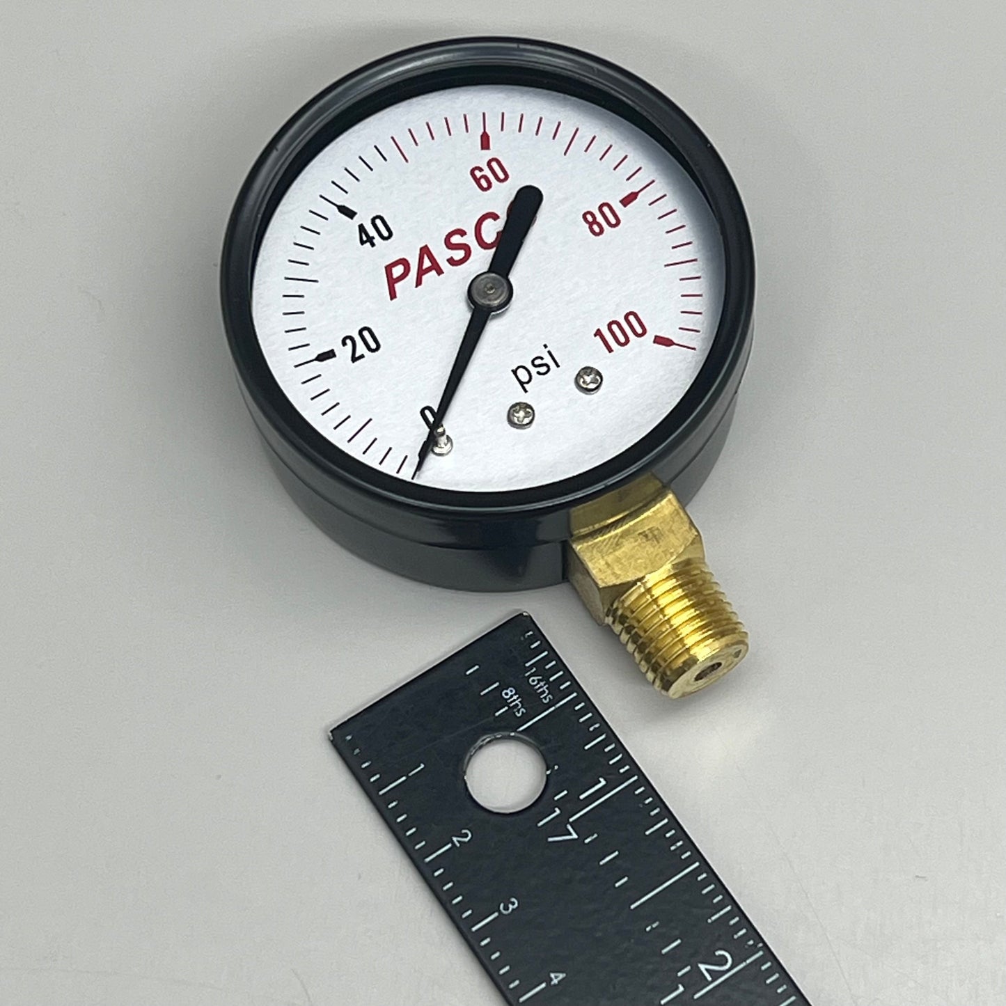 PASCO (2 PACK) Pressure Gauge 1/4" MPT Brass Connection 2-1/2" 100 PSI 1741