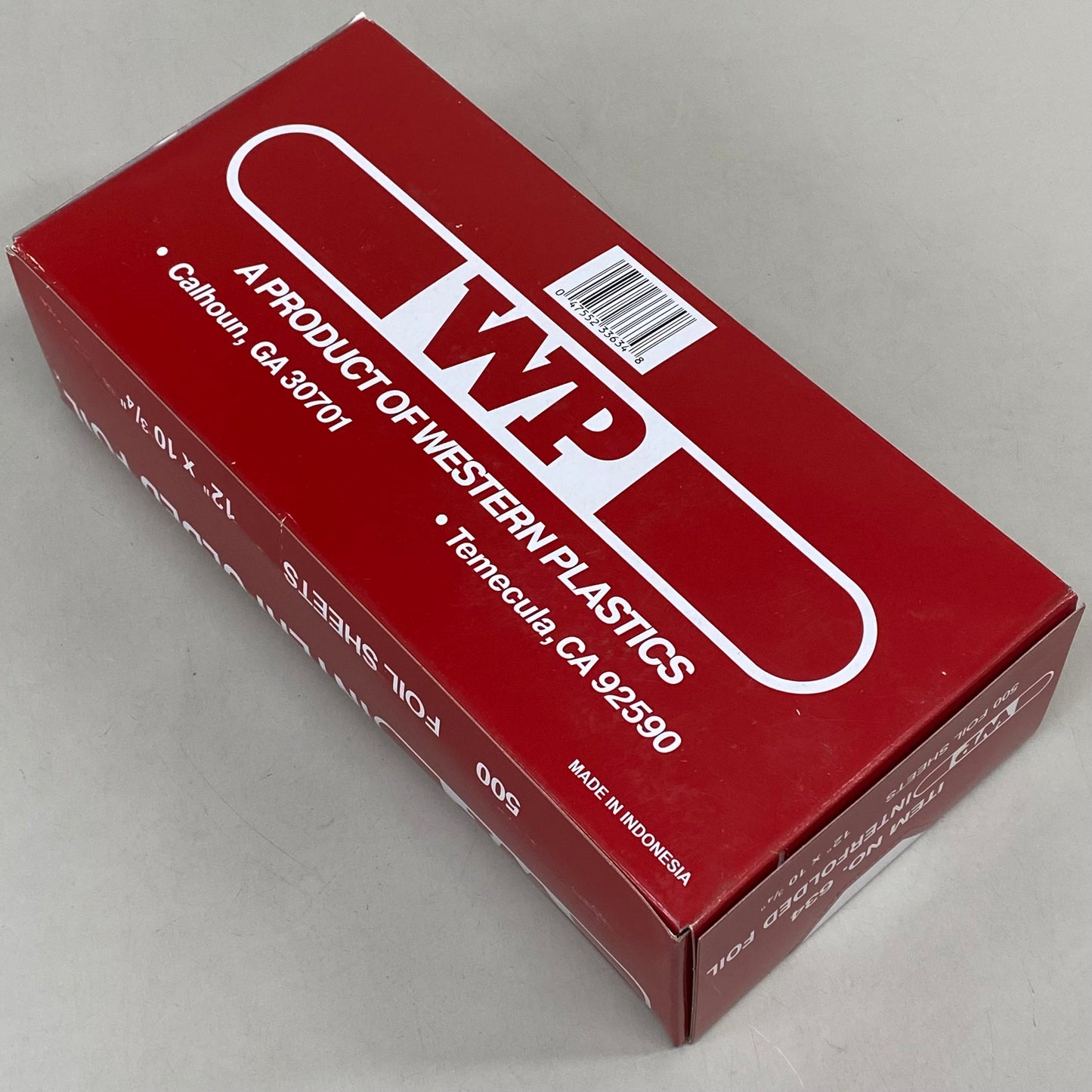 WESTERN PLASTICS (500 Pack, 1 Box) Aluminum Interfolded Foil Sheets 12"x 10 3/4" 634 (New Other- Slightly Distressed Box)