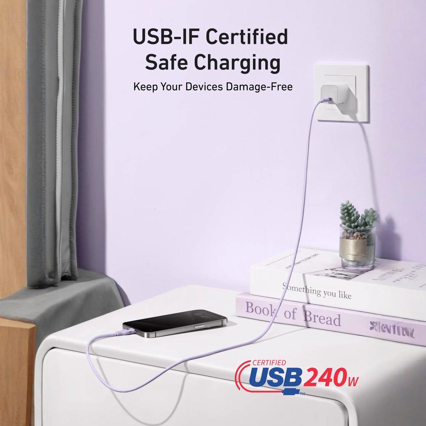 Anker USB-C to USB-C Cable (3 ft / 6 ft, 240W, Upcycled-Braided)