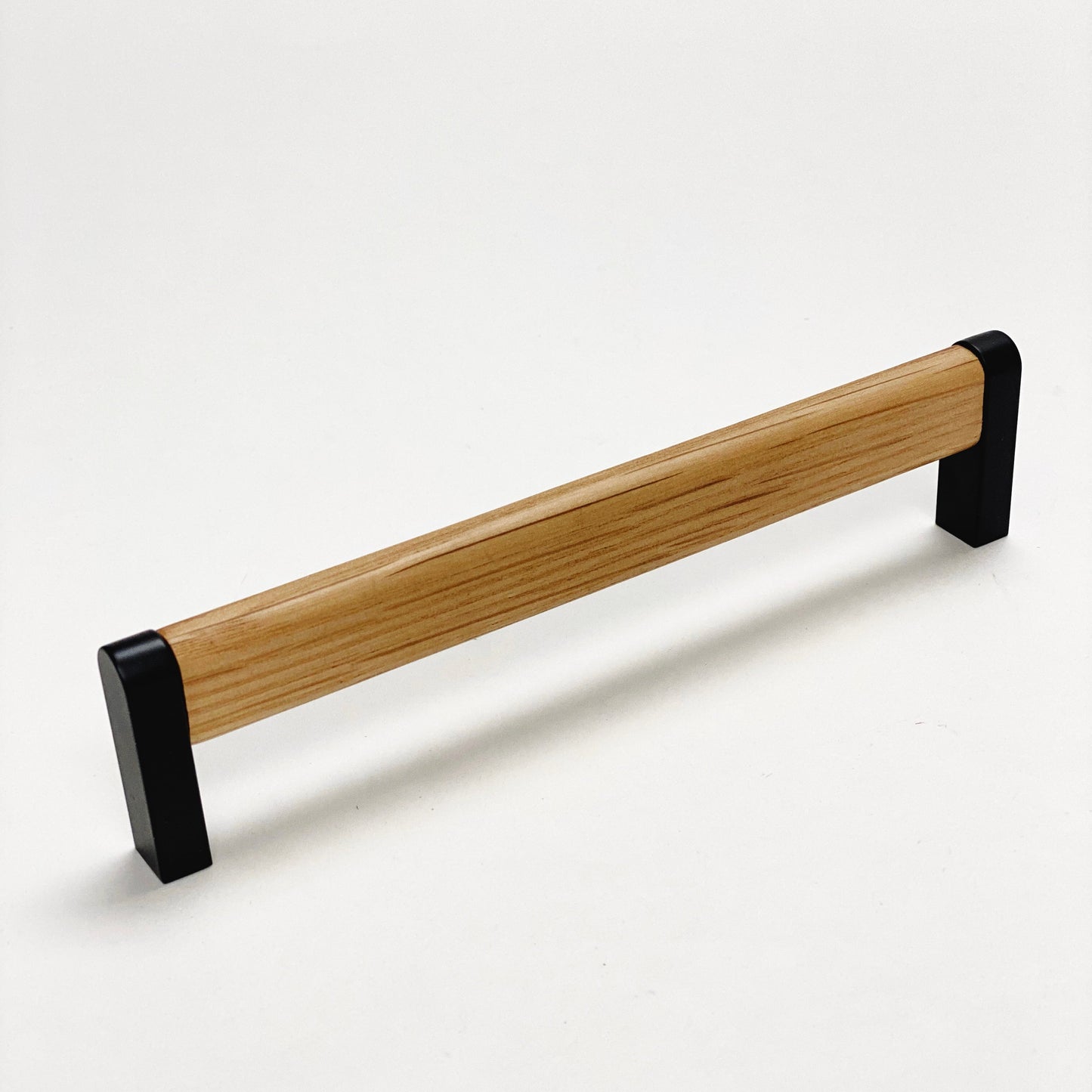 Black and Oak Wood "Crossing" Cabinet Knob and Drawer Handles
