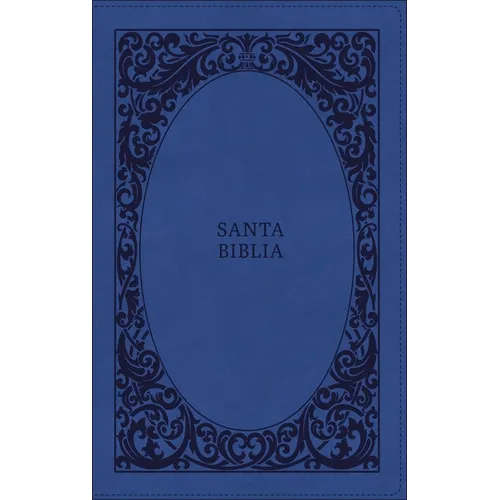 Rvr60, Santa Biblia, Tierra Santa, Letra Grande, Leathersoft, Azul, Con Cierre, Palabras de Jesús En Rojo, Comfort Print