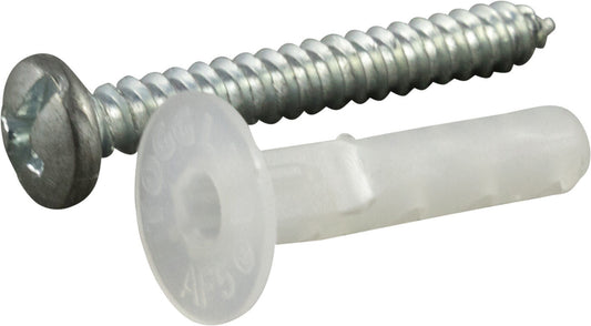 (AF6™) 1/4 ALLIGATOR® Anchor w/ Flange with #10 x 1 1/2 Combo Pan Self Tapping Screws Zinc (6 Pcs)