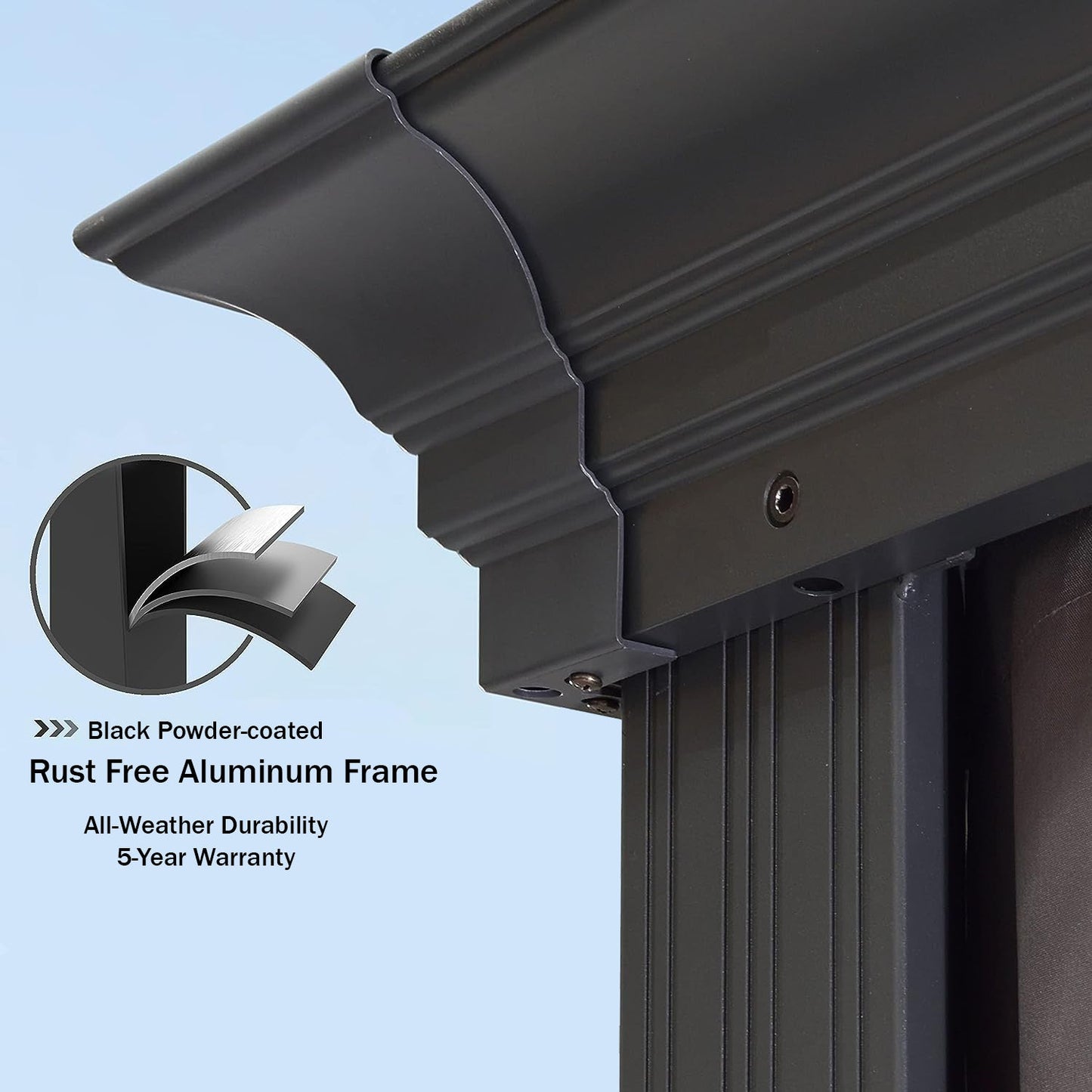 Shade N' Shelters 12' x 12' Granite Peak Hardtop Gazebo with Mosquito Netting