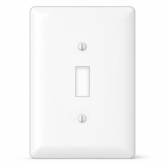 1 Gang White Metal Toggle Switch Maxi Plate