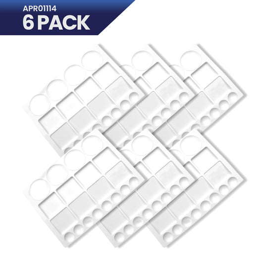 Pacific Arc - 6 Pack (20 well) Paint tray palettes for Kids, Plastic White Palettes for Students or Adults Paint Holder, Paint Supplies for DIY, Crafts, Acrylic Painting