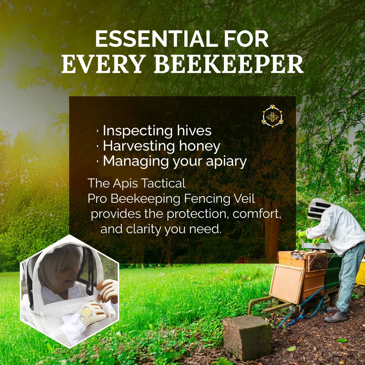 Apis Tactical PRO Beekeeping Fencing Veil - 🆕 New Arrivals, 🧑‍🌾 Beekeeping, All Products, Products from Apis Tactical, Sellers in North Dakota, 🐾 Animals + Pet Supplies 🐾, ⚙️ Business + Industrial, 🧑‍🌾 Agriculture - Little Red General Store
