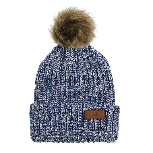 Navy and Natural Blended with Shepard Pom