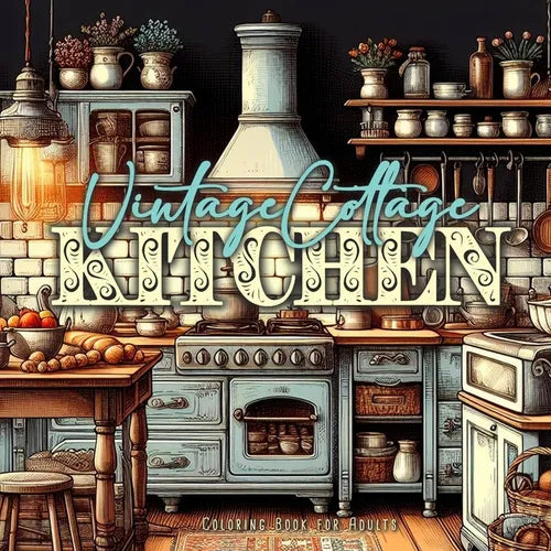 Vintage Cottage Kitchen Coloring Book for Adults: Cottages Coloring Book for Adults Vintage Coloring Book for Adults Grandmas Kitchen