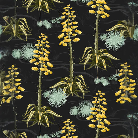 Agave Valley Wallpaper, black