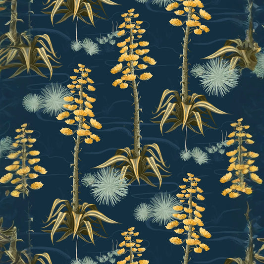 Agave Valley Wallpaper, navy