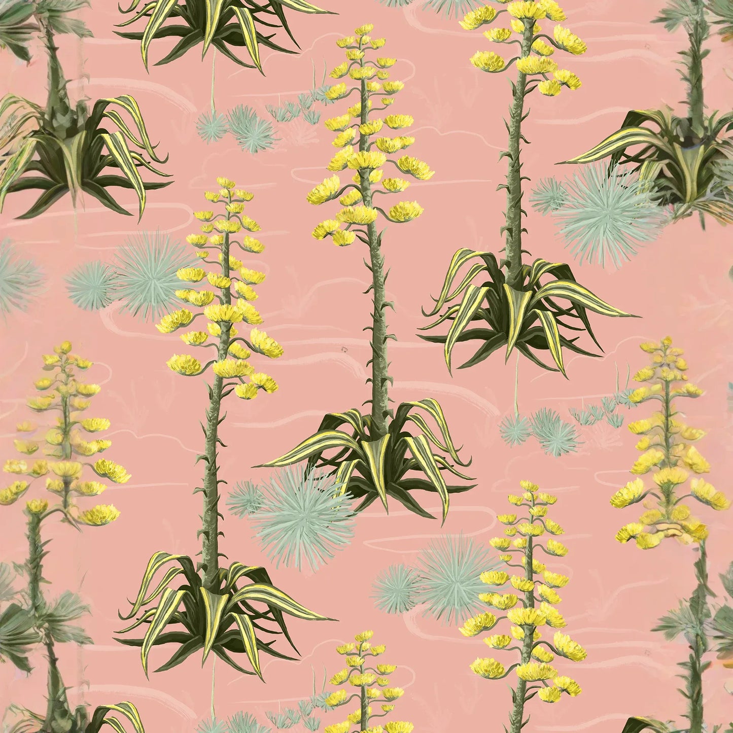Agave Valley Wallpaper, pink