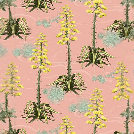Agave Valley Wallpaper, pink