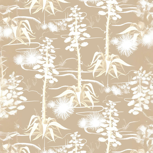 Agave Valley Wallpaper, tan and white