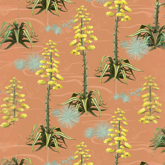 Agave Valley Wallpaper, terra cotta
