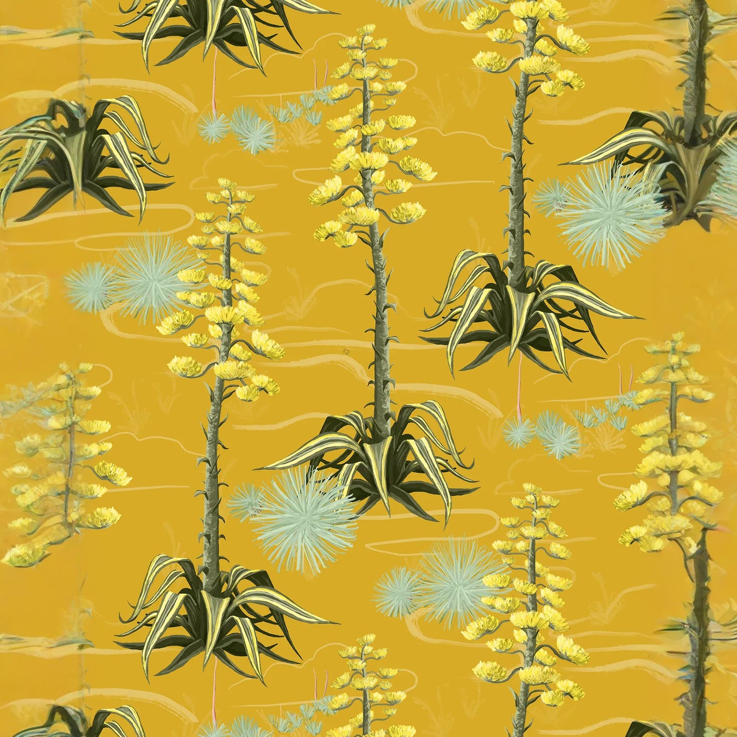 Agave Valley Wallpaper, yellow