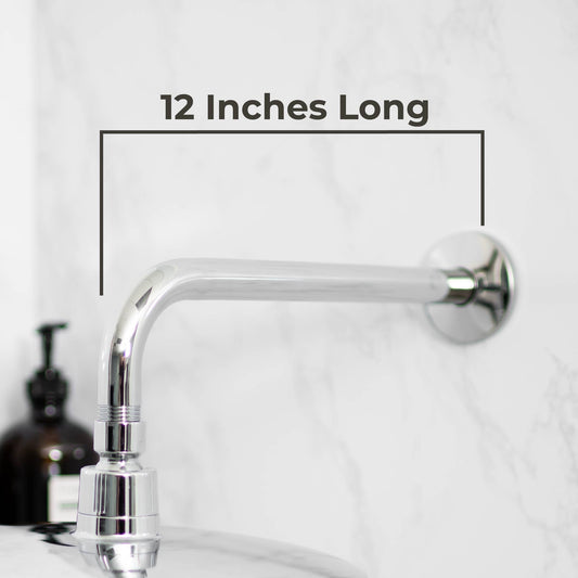 12 in. L-Shaped Shower Head Extension Arm (Chrome Finish)