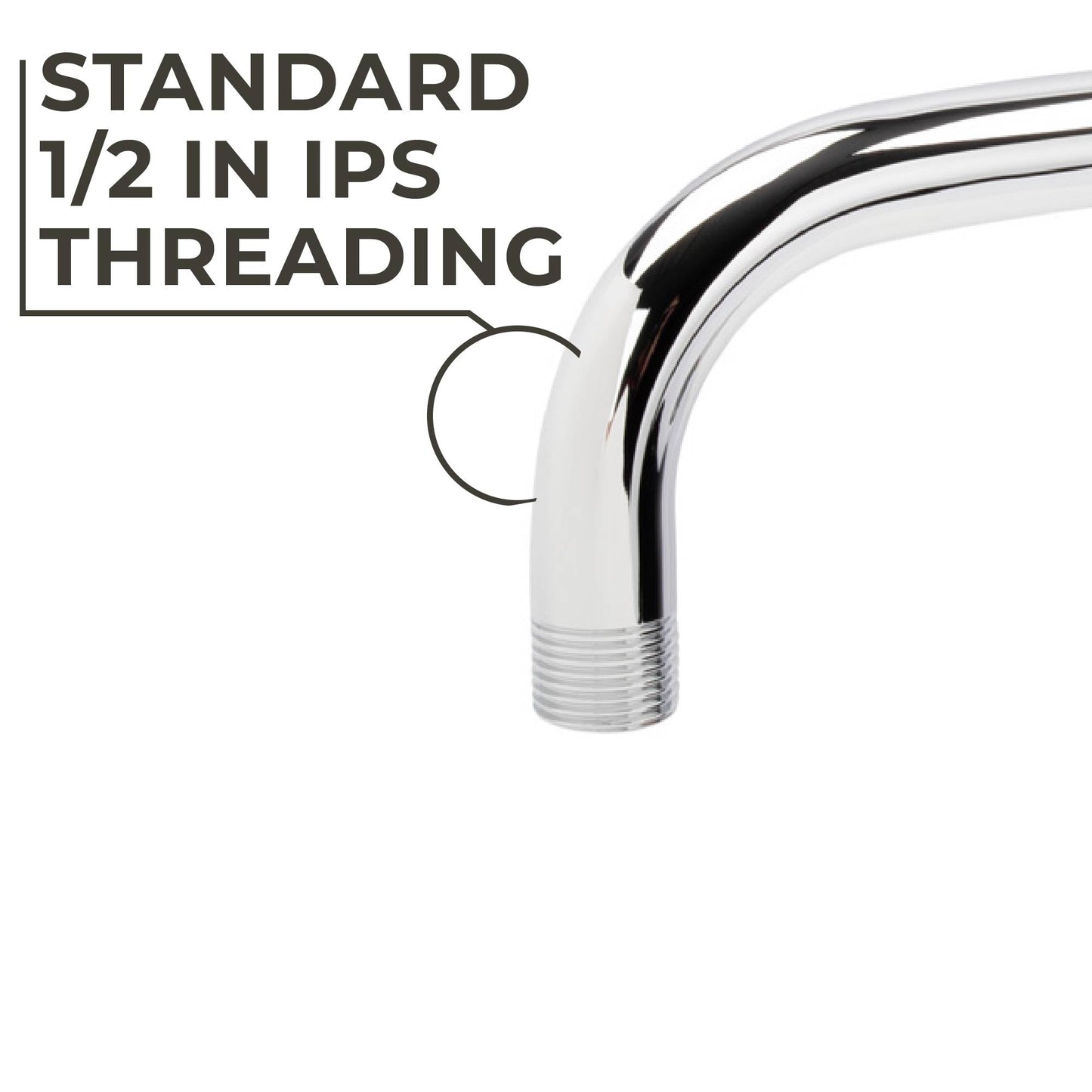 12 in. L-Shaped Shower Head Extension Arm (Chrome Finish)