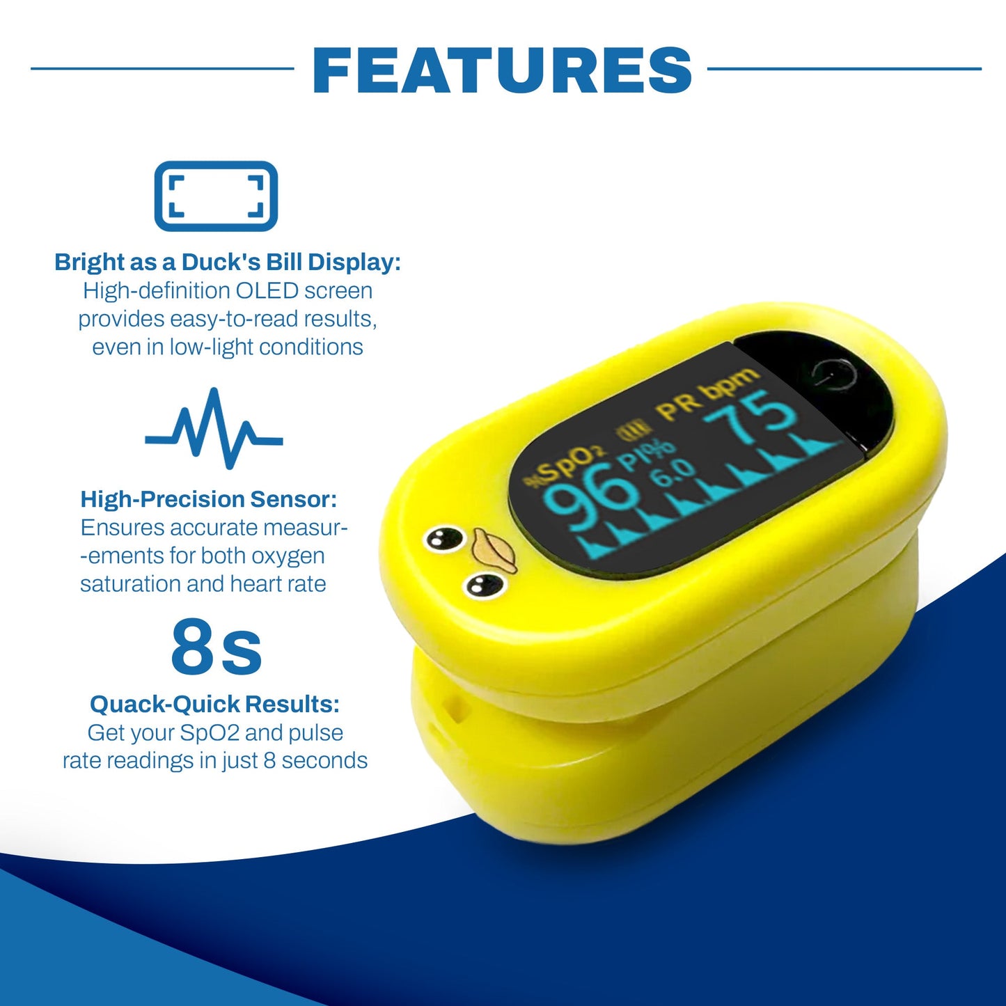 Kid-Friendly Pulse Oximeter – Med-Pat “Ducky” PXC-1 | FDA Approved & FSA/HSA Eligible
