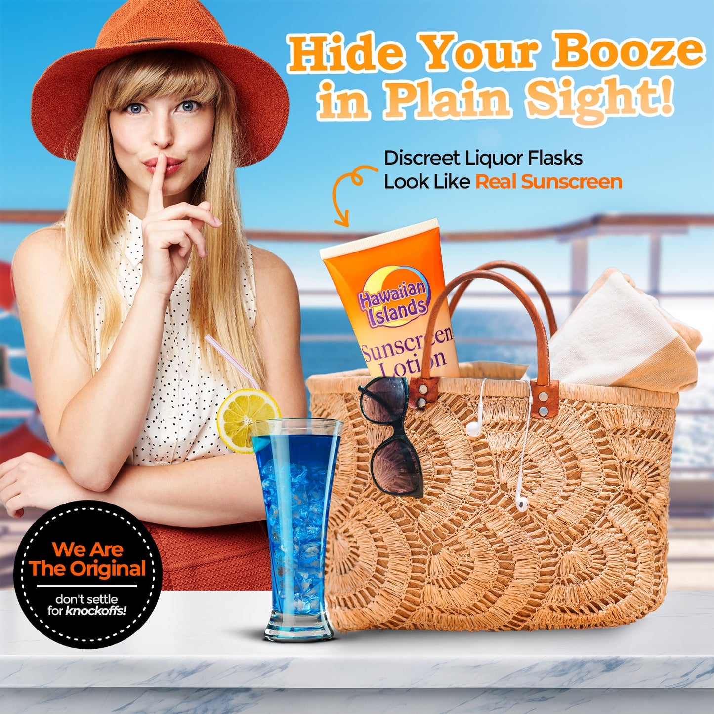 Smuggle Your Booze SPF 30 Sunscreen Flask
