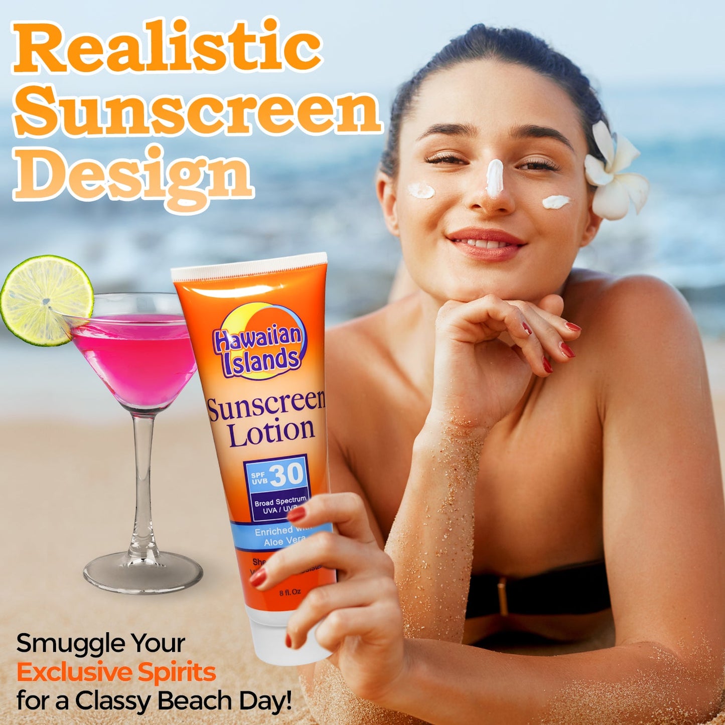 Smuggle Your Booze SPF 30 Sunscreen Flask