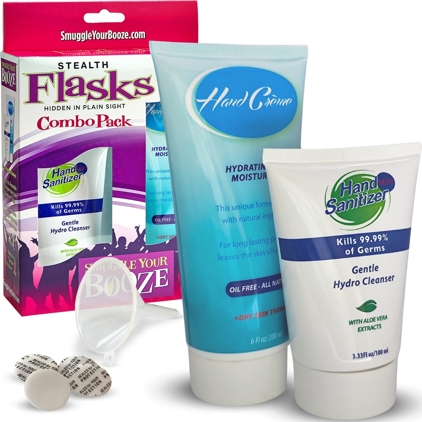 Smuggle Your Booze Hand Creme & Sanitizer Combo Pack Flasks