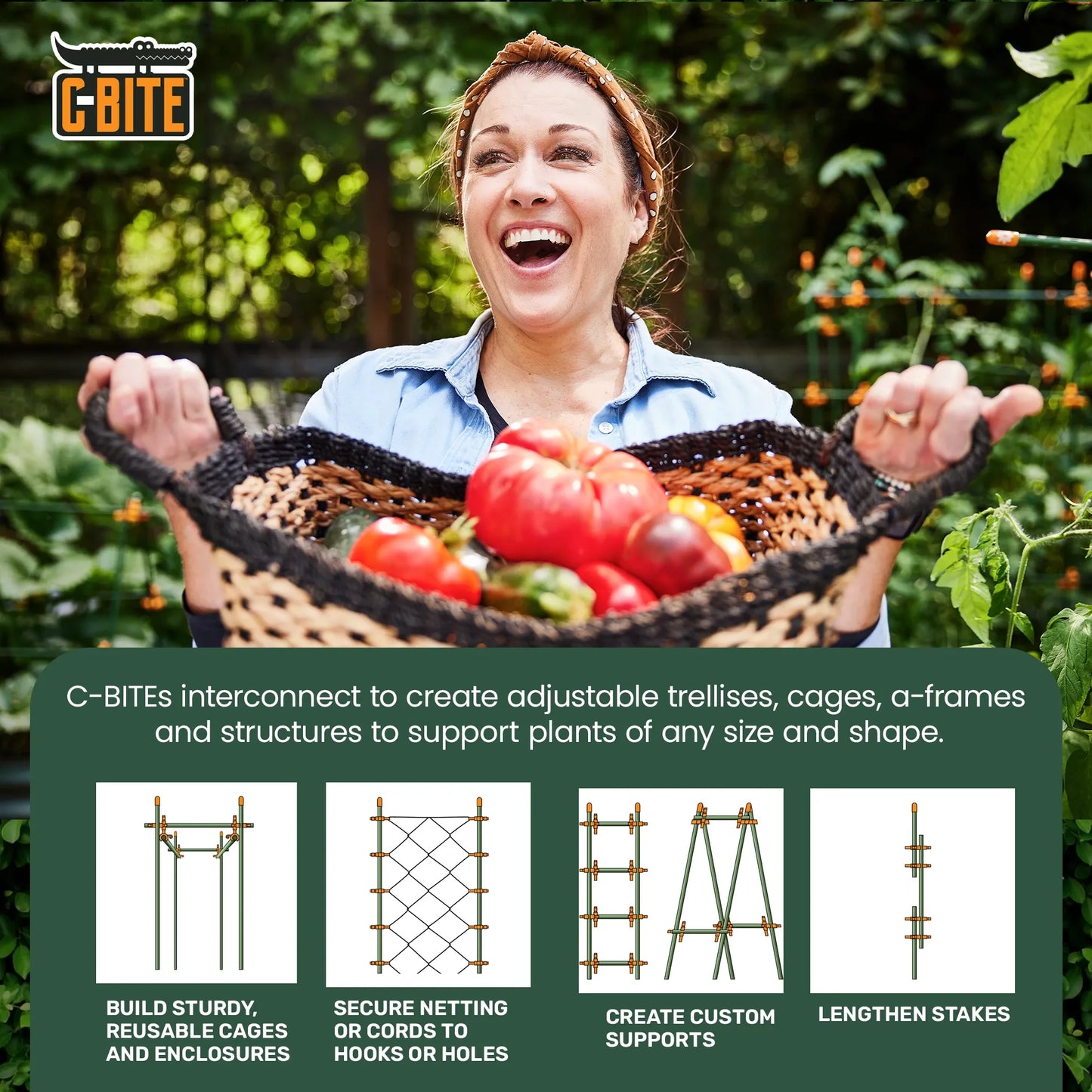 4', 5' or 6' Monster Plant Support!  Custom Trellis & Tomato Cage Kit