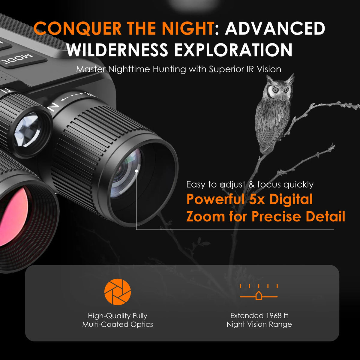 Rexing B1 Compass Night Vision Binoculars 4K Ultra HD - 🆕 New Arrivals, All Products, Products from Rexing, 📷 Cameras + Optics - Little Red General Store