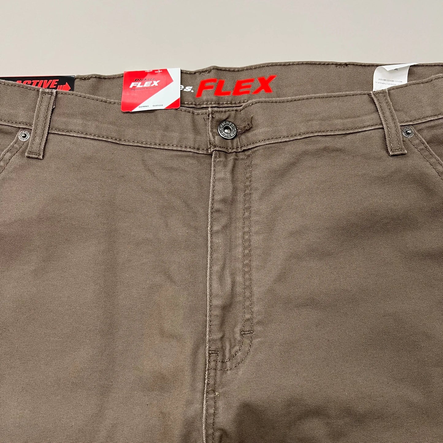 DICKIES Flex Regular Fit Double Knee Pant Men's Sz 40X32 Stonewashed Mushroom