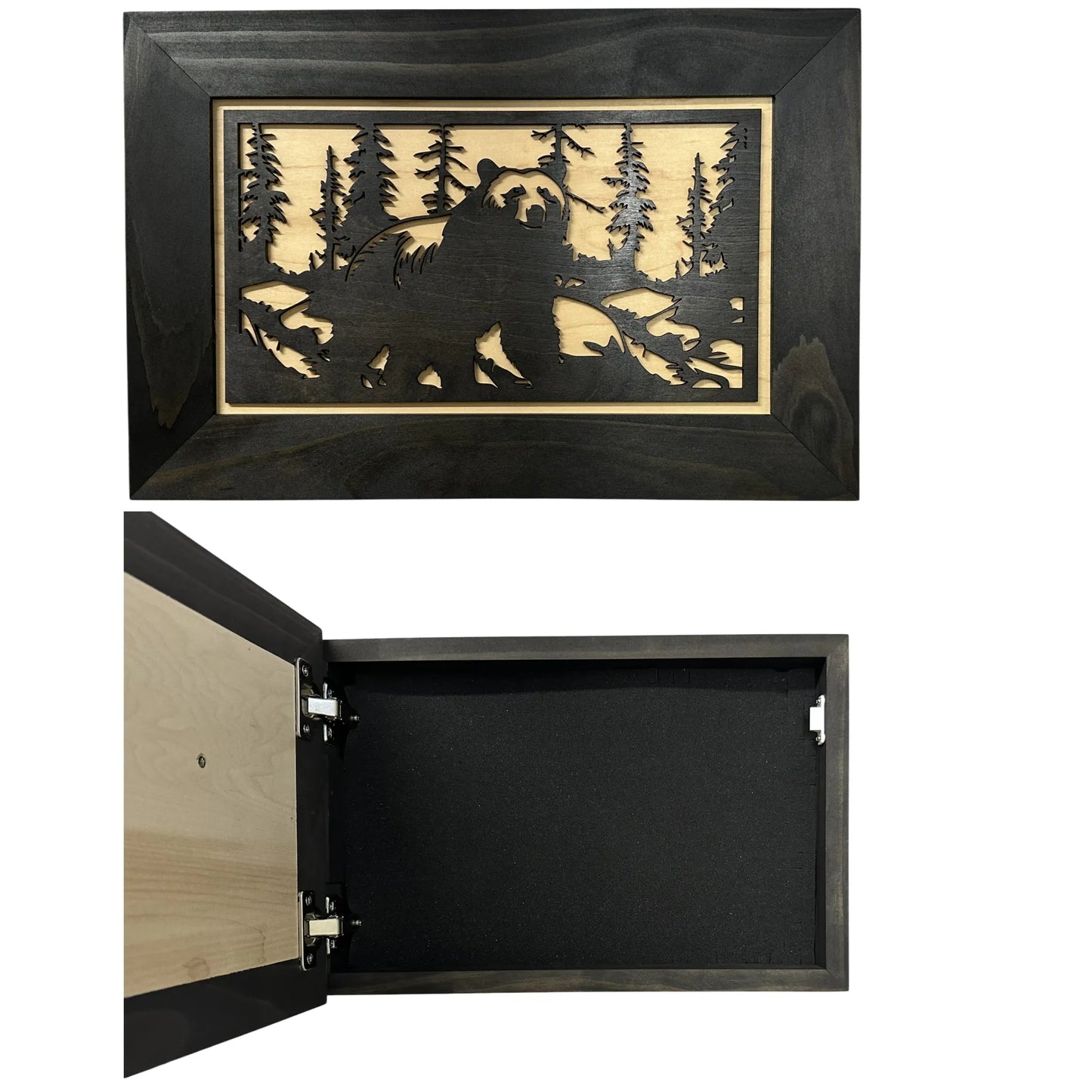 Hidden Black Bear Wall-Mounted Gun Cabinet – Safe Hidden Storage for Firearms