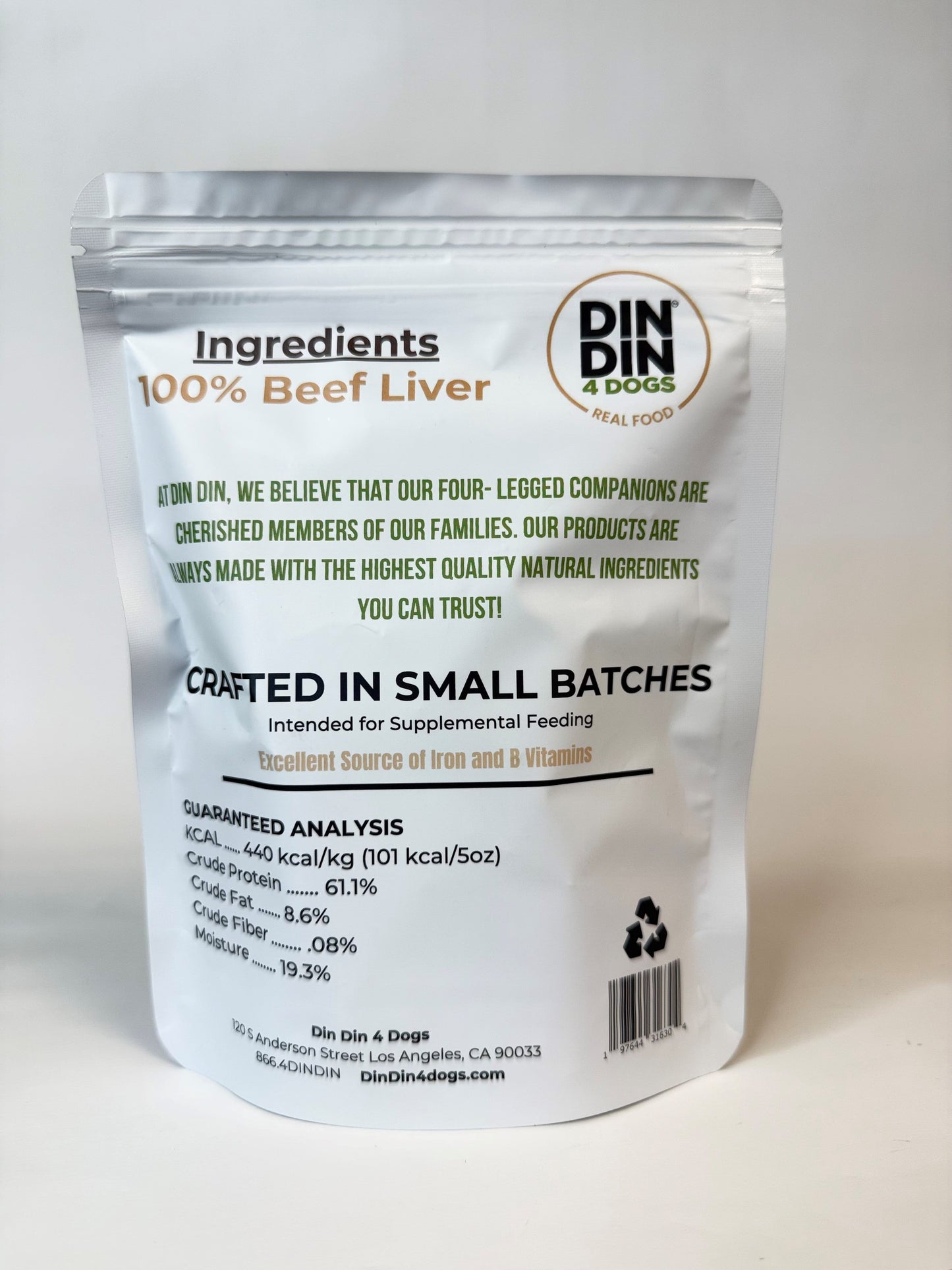 100% Beef Liver Dog Treats, 5 Ounce Bag, Single Ingredient, High Protein