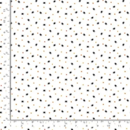 Timeless Treasures Halloween Mini Spiders and Dots on White 100% Cotton Price per Yard