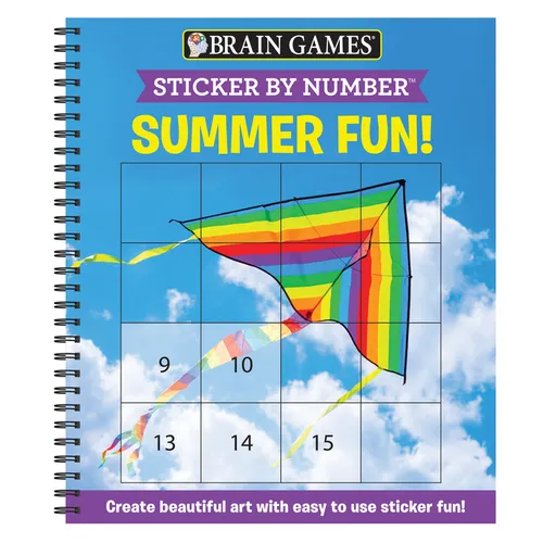 Brain Games - Sticker by Number: Summer Fun! (Easy - Square Stickers): Create Beautiful Art with Easy to Use Sticker Fun!