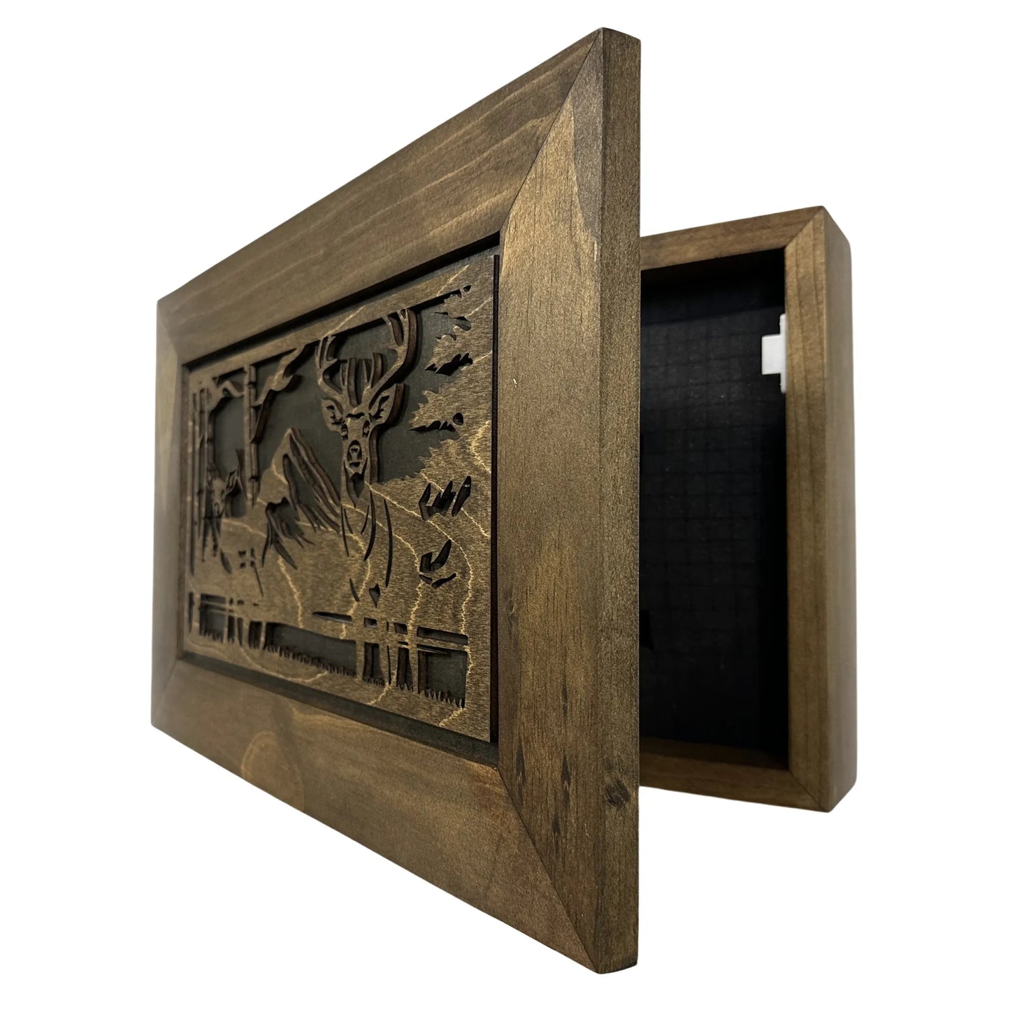 Stylish Buck & Doe Wall-Mounted Gun Cabinet – Elegant Lockable Storage for Your Home