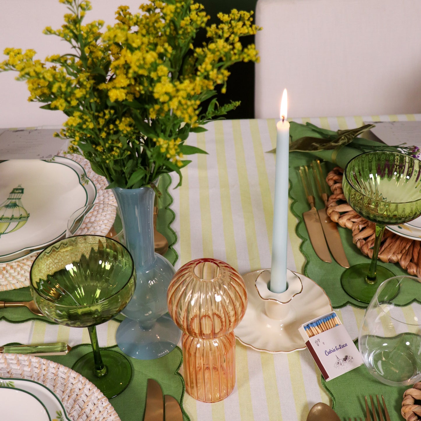 Extra Tall Baby Blue Cloud Taper Candle, 1 Case of 25 Candles (4 in each pack)