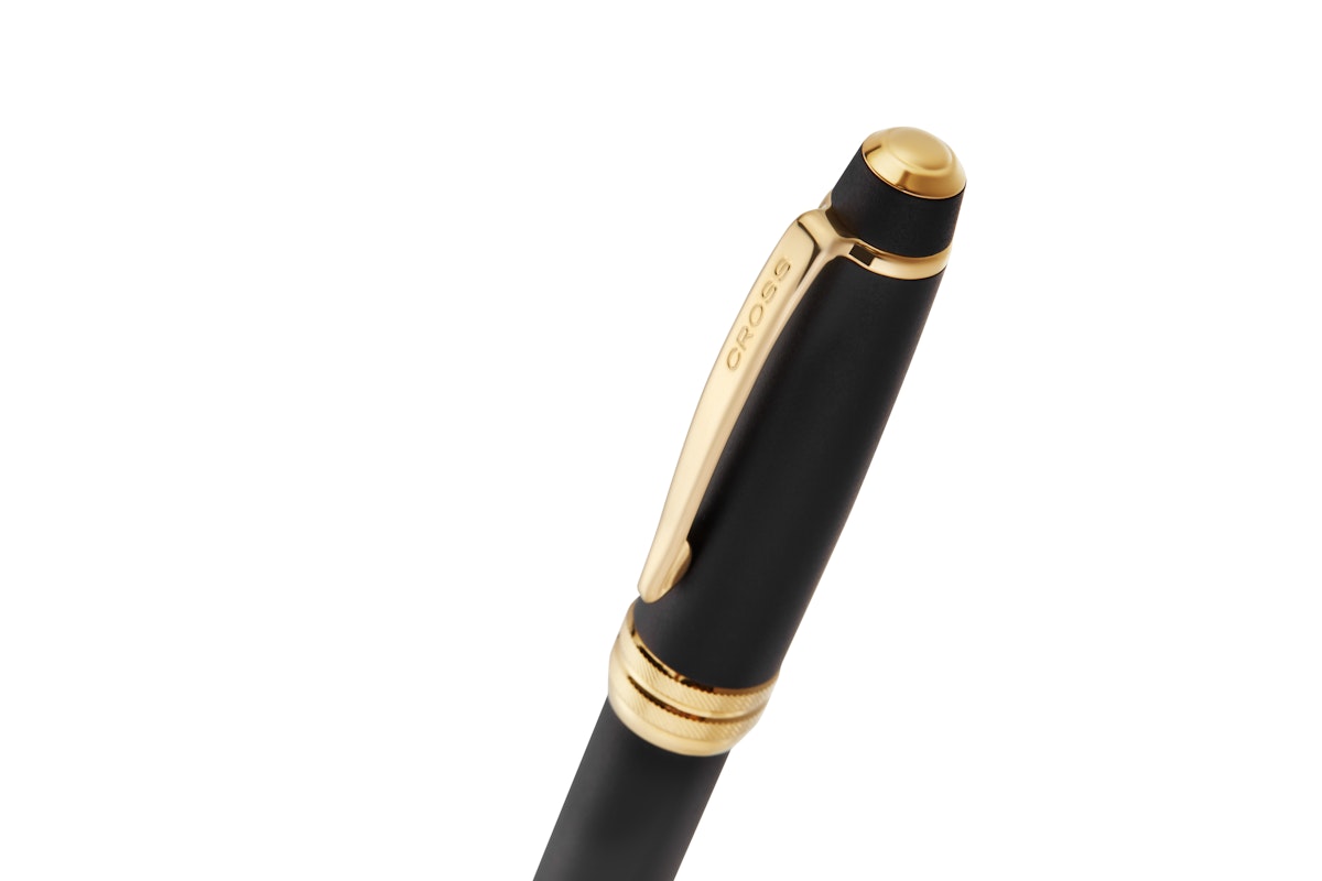Bailey Matte Black Lacquer with 23KT Gold PVD Ballpoint Pen