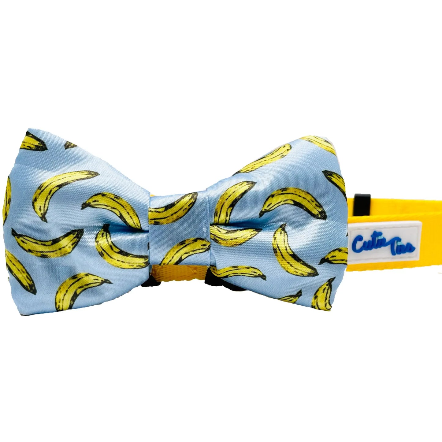 Banana Light Blue Dog Bow Tie