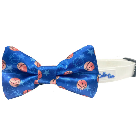 Basketball Sports Blue Dog Bow Tie