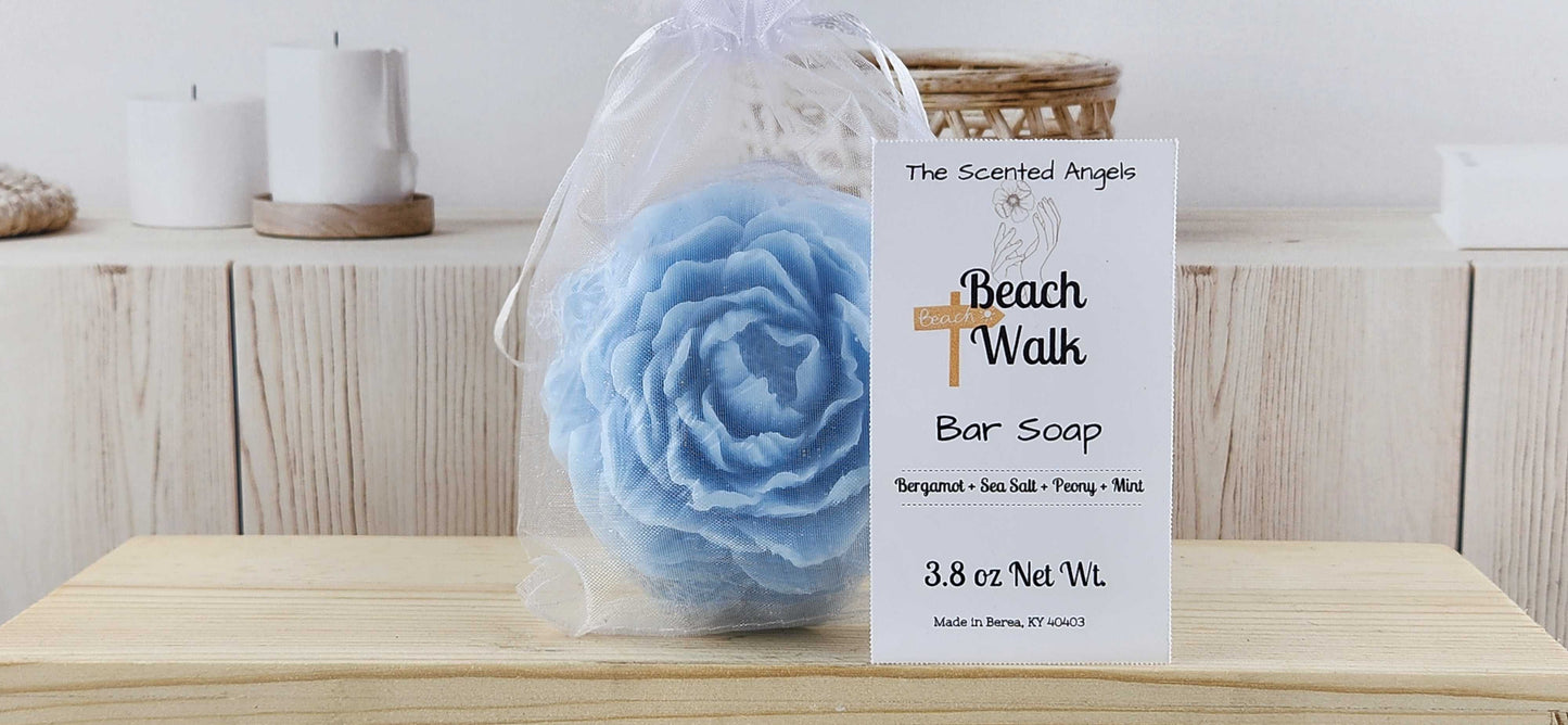 Beach Walk Peony Flower Soap Bar