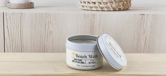 Beach Walk Scented 100% Soy Wax Candle - White