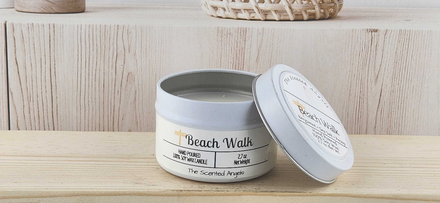 Beach Walk Scented 100% Soy Wax Candle - White